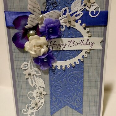 Periwinkle Oval Frame Card