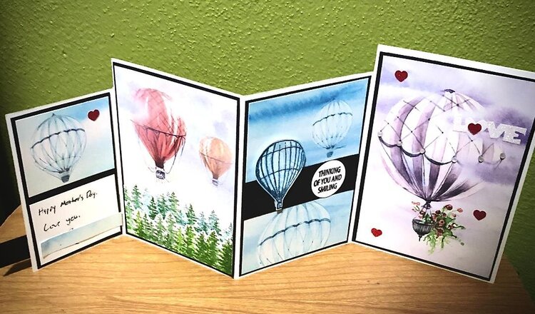 4 Panel Hot Air Balloon Mother&#039;s Day Opened