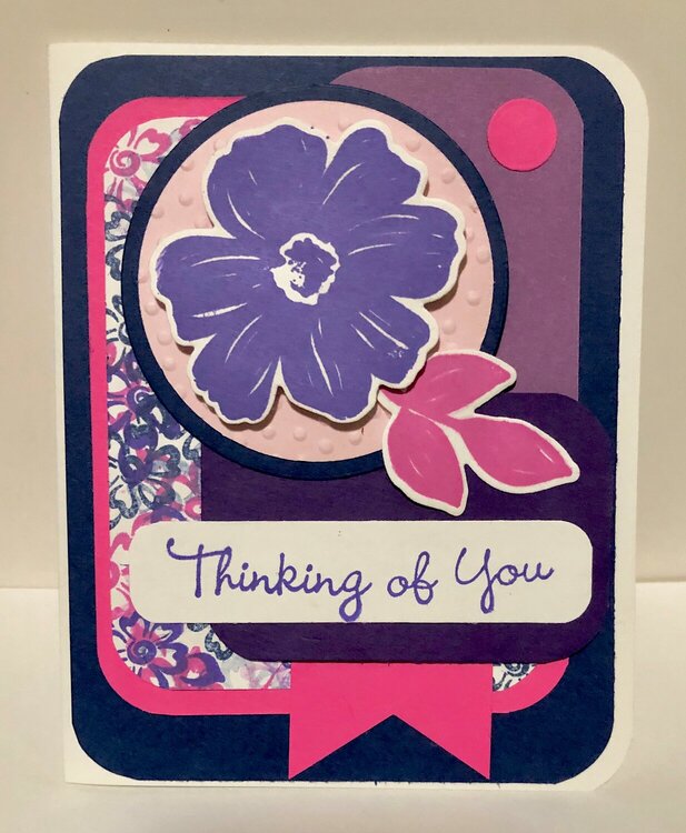 Purple, Pink and Blue Floral Card