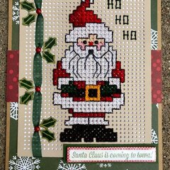 Cross Stitched Santa Card