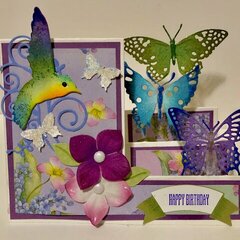 Hummingbird and Butterflies Step Card