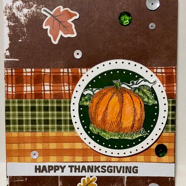 Pumpkin Stripes Thanksgiving Card