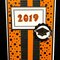 Orange and Black Graduation Card 2019 Front