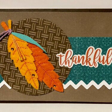 Thankful Feathered Card