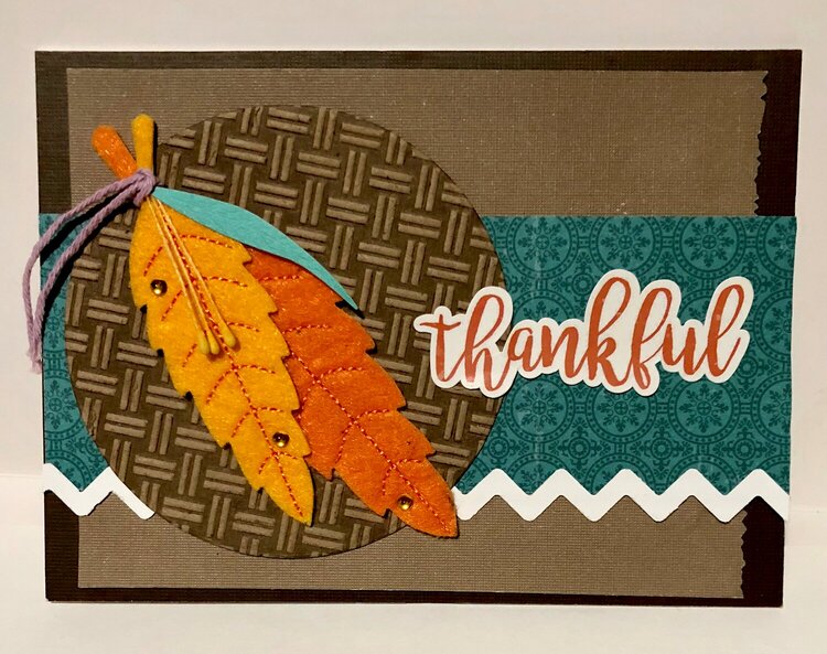 Thankful Feathered Card