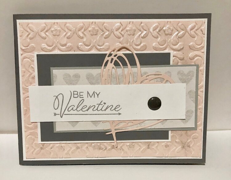 Pink and Greys Valentines Card