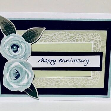 Blue Roses Anniversary Card
