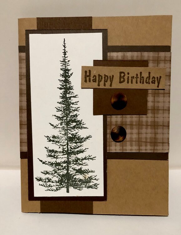 Brown and Green Pine Card