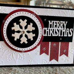 Black, White and Red Snowflake Card