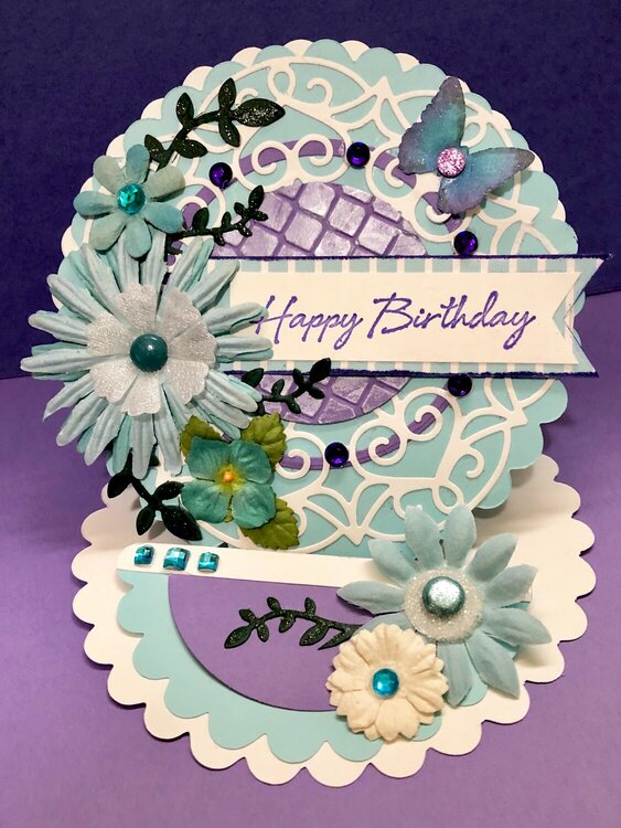 Blue and Purple Easel Card