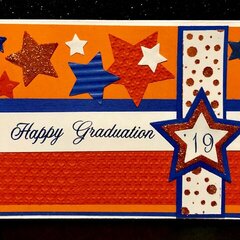 Orange and Blue Graduation Card 2019 Front