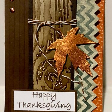 Copper Maple Leaf Thanksgiving Card