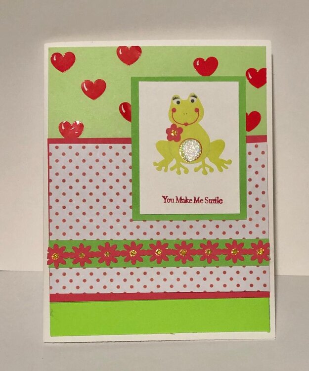 Frog and Hearts Card