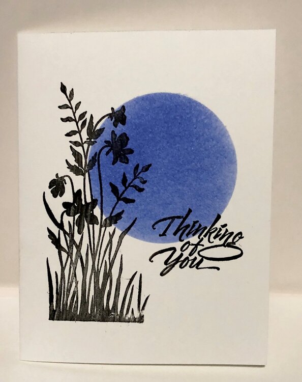 Blue Floral Circle Masking Card
