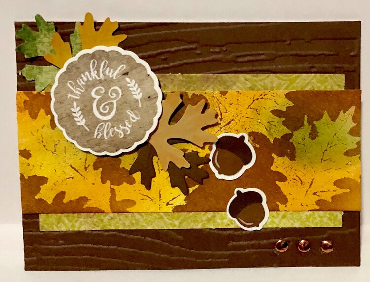 Thankful and Blessed Distress Ink Card