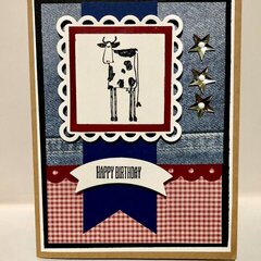 Country Cow Birthday Card