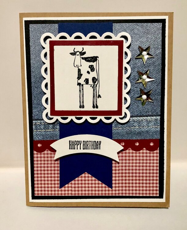 Country Cow Birthday Card