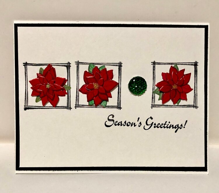 Poinsettias in Boxes Card