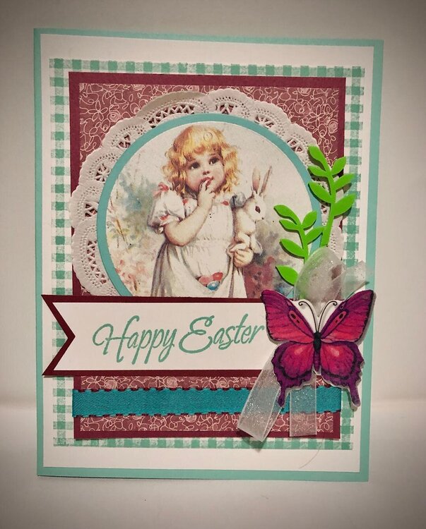 Easter Girl Blond Card