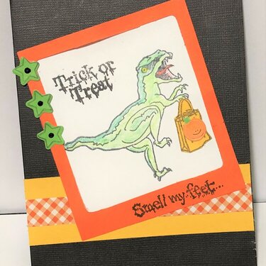Dinosaur Threat Halloween Card