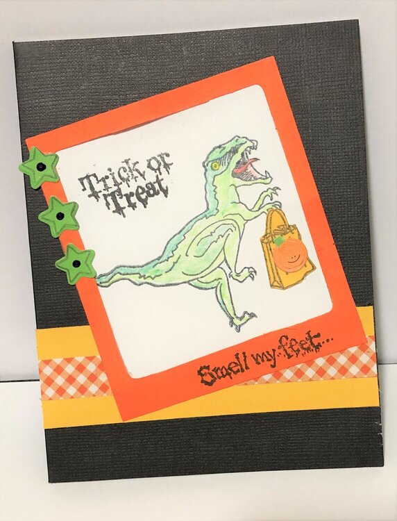 Dinosaur Threat Halloween Card