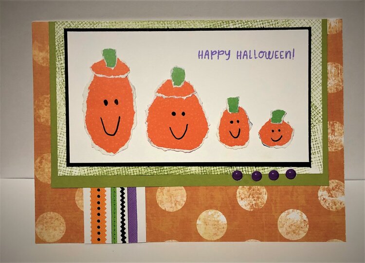 Four Pumpkins Halloween Card