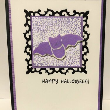 Purple Bat Halloween Card