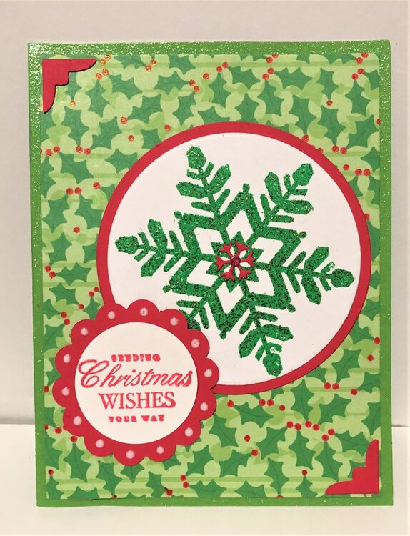 Green Snowflake Card