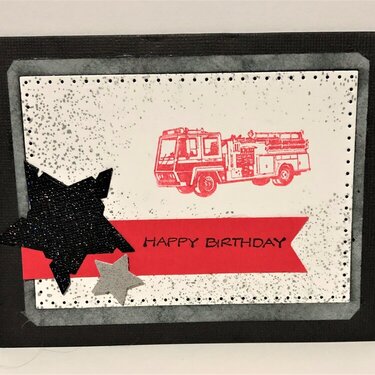Firetruck Birthday Card
