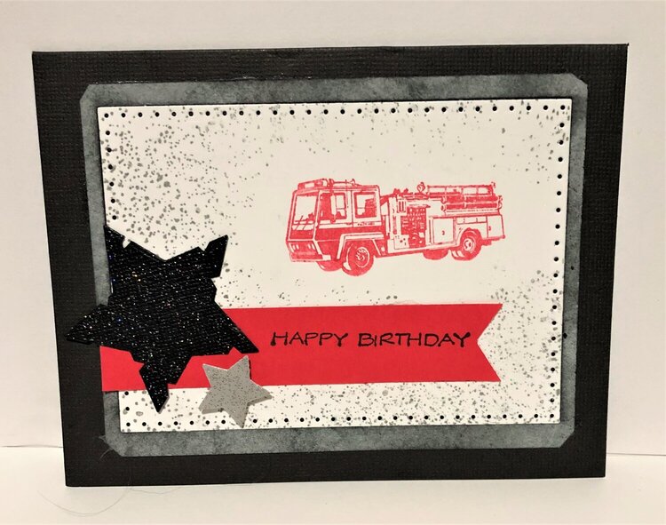 Firetruck Birthday Card