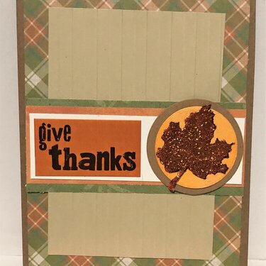 Give Thanks Sparkle Leaf Card