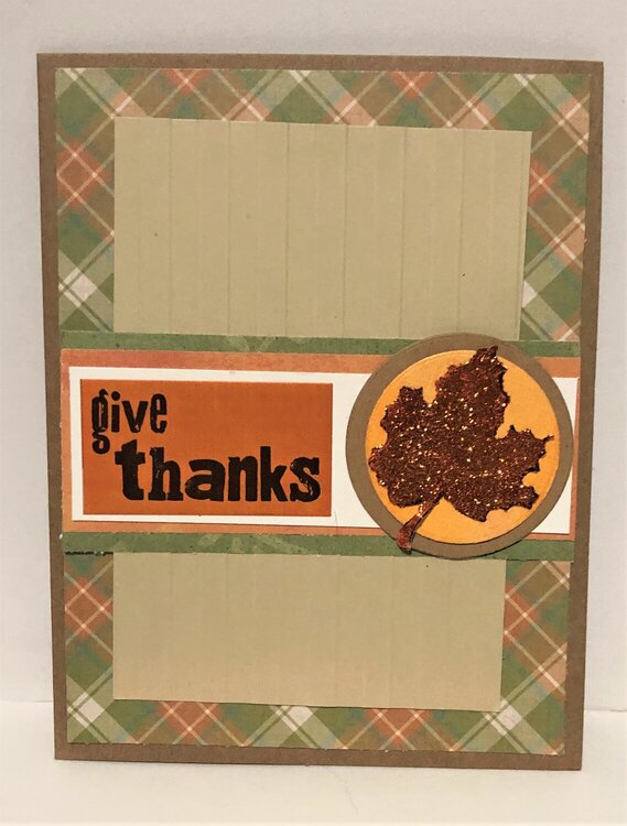 Give Thanks Sparkle Leaf Card