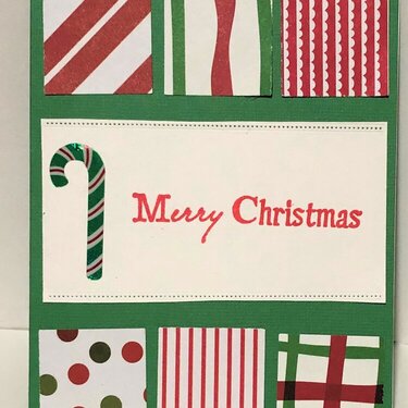 Simple Squares Candy Cane MC Card