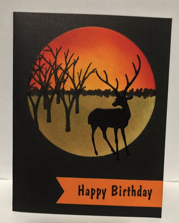 Deer Scene Silhouette Birthday Card