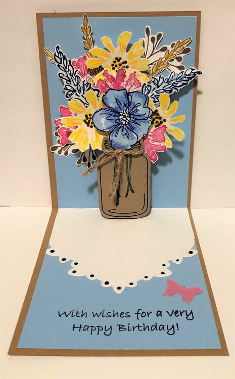Floral Mason Jar Vase Card - Inside