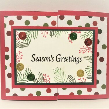 Front of Sequin Season's Greetings Card