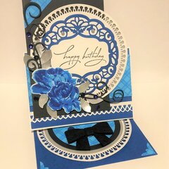 Blue Rondelle Easel Fold Card