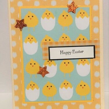 Easter Chicks Yellow Orange Card