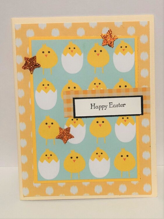 Easter Chicks Yellow Orange Card
