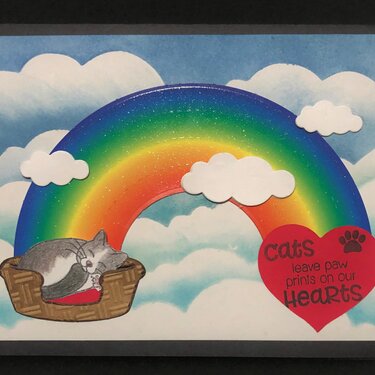 Rainbow Kitty Heart Card