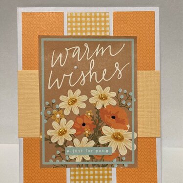 Warm Wishes Simple Orange Card