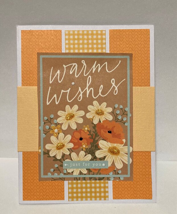 Warm Wishes Simple Orange Card