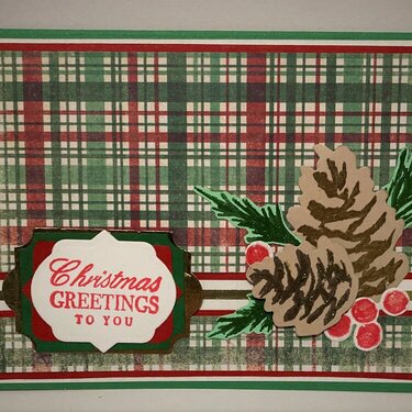 Plaid Pinecones Card