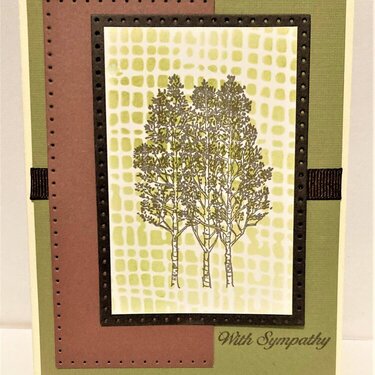 Green and Brown Trees Sympathy Card