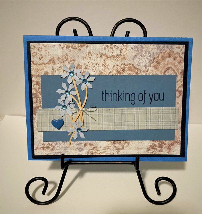 Blue Crystal Flower Card 