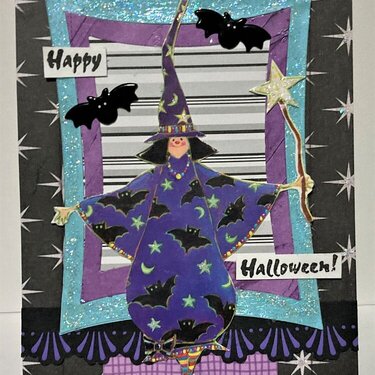 Halloween Purple and Blue Witch