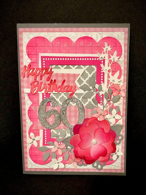 Pink 60th Birthday Card