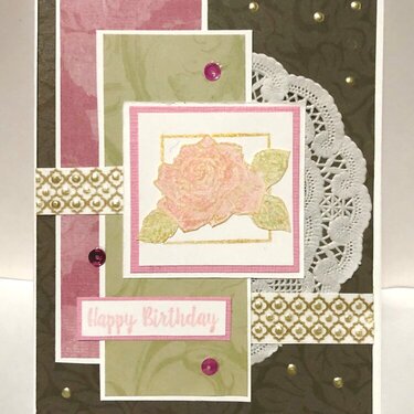 CFK Pink and Green Rose Card