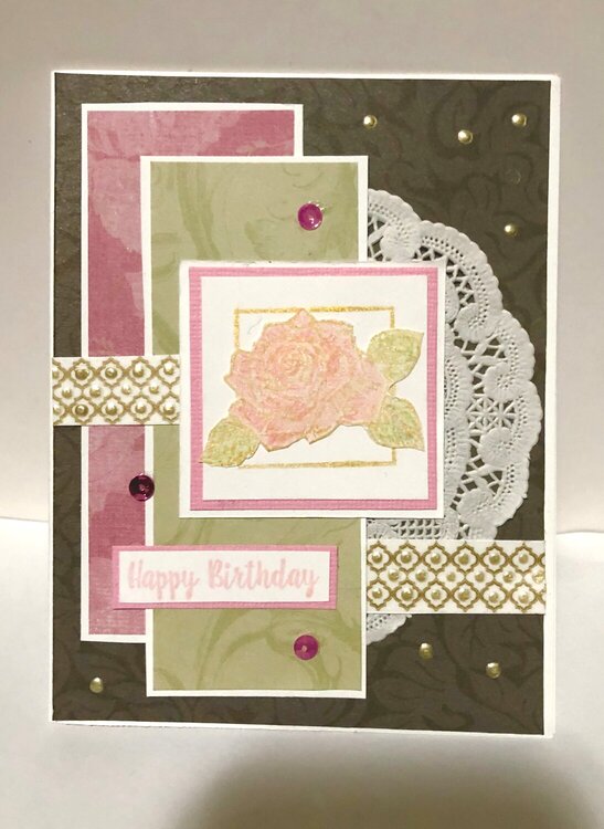 CFK Pink and Green Rose Card