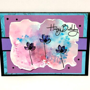 Ink Smoosh Three Flower Card